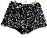ASOS Design Sequin Shorts Black Silver Party High Rise Lined Disco Festiva Sz 8 Photo 0