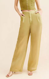 Reformation Avocado Green Straight Leg Pants size‎ 8 Casual Office Summer Party Photo 0
