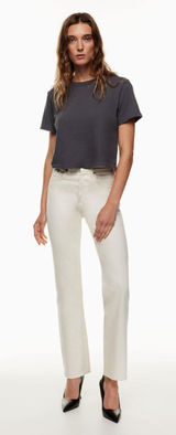 Aritzia Denim Forum The Joni High Rise Loose Jeans 24 White Ecru Straight Leg Photo 0