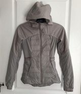 Lululemon Down For It All Jacket Size 0 Gray Hooded Full Zip Puffer Photo 0