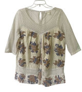 Anthropologie top by Meadow Rue floral & lace sz Large Photo 0