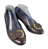 Andrew Geller‎ Brown Metallic Buckle Low Heeled Ballet Slip Ons Office Wear 7.5 Photo 0