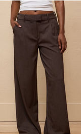 American Eagle wide leg trouser dress pants size 10 brown Photo 0
