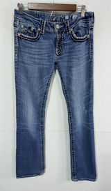Miss Me Irene Bootcut Jeans Women's Size 29 Blue Western Embellished Boho Cotton Photo 0