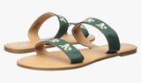 🆕 Oakland A’s MLB women’s slide slip on sandals green yellow tan Photo 0