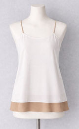 Zara Camisole Women L Tan Cream Layered Spaghetti Strap T-Back High Low Top Photo 0