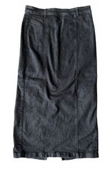 Belle Vere Denim Jean Skirt Medium Black Midi Maxi Casual Streetwear City Chic Photo 0
