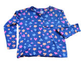 Marleylilly Pajama Women M Blue Floral Plush Long‎ Sleeve Short Set Photo 0