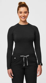 Figs Salta Seamless Long-Sleeve Underscrub in Black Size Small Photo 0