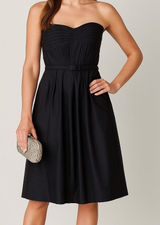 WHBM Black Strapless Classic Pleated‎ Darted Cocktail Dress Women's Size 2 Photo 0