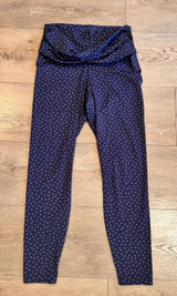 Nike Dri-FIT Womens Medium M‎ Blue Polka Dot High Waisted Yoga Running Leggings Photo 0