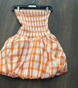 checkered orange bubble dress Size XS Photo 0