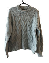 Lauren Conrad Green Long Sleeve Cable Knit Sweater Women Sz S Photo 0