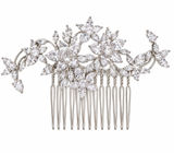 WHITE by Vera Wang VWC72346 Cubic Zirconia Floral Bridal Hair Comb Silver NWT Photo 0
