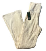 Wild Fable Cream Ribbed Knit Flare Pants High Rise Small NWT Cream M9589L Photo 0