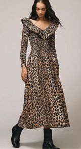 Damson Madder Harper Smocked Long Sleeve Midi Dress Photo 0