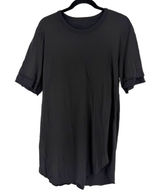 Lost & Found Ria Dunn T-Shirt Dress M Black Asymmetrical Raw Edge Made In Italy Photo 0