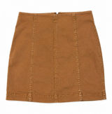 Free People Women's Tan Denim-Style Mini Skirt Photo 0