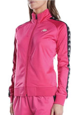 Kappa 222 Banda Anniston Track Jacket Women Medium Pink Good Logo Tape Zip Up Photo 0