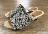 Madewell Clog Mule Sandals Womens 8 Spotted Calf Hair Wood Heel Slides Boho Chic Photo 0