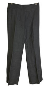 Eileen Fisher Linen Pants Womens 4 Gray Wide Pleated Career Trousers 32" Photo 0