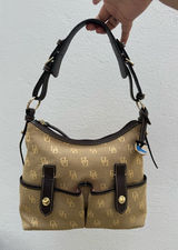Dooney & Bourke Vintage Signature Monogram Sholderbag Canvas Double Pocket B‎ Photo 0