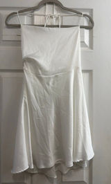 Little White Satin Corset Back Dress Photo 0