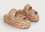 NWOT Steve Madden Cannes Dark Natural Platform Espadrille Slide Sandal Photo 0