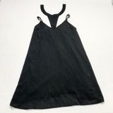 Entro‎ T-Back Mini Dress Womens Size L Black Boho Strappy Summer Crepe D7720 Photo 0