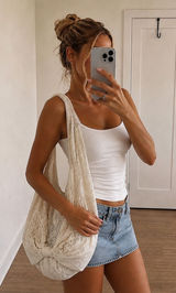 Urban Outfitters Kimchi Blue Ivory Lace Slouchy Bow Bag Photo 0