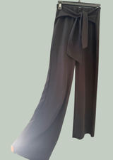 Papaya Womens Black‎ High Waisted Wide Leg Tie Waist Trousers Pants Office Siren Photo 0