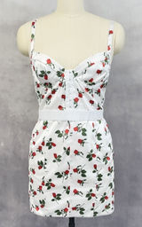 For Love & Lemons Love Song Bustier Mini Dress Size M Satin Rose Coquette Girly Photo 0