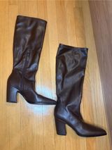 Franco Sarto Juno Over The Knee Block Heel Brown Boots - Size 9.5 Photo 0