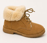 UGG Quincy Chestnut Suede Lace Up Shearling Boots Cozy Winter Casual 8 Photo 0