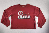 '47 Women's '47 Cardinal Arkansas Razorbacks Football‎ Long Sleeve Crop Sz MEDIUM Photo 0
