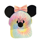 MINNIE MOUSE BASEBALL CAP HAT Adjusts Tie Dye Minnie EARS Disney Embroidered Bow Photo 0