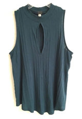 ‎Free People Faye teal keyhole sleeveless top S Photo 0