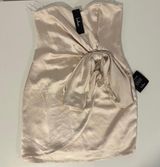 Lulu's Tan Strapless Sheath Dress Cocktail Photo 0