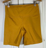 Yogalicious Lux Womens Mustard Yellow High Waisted Yoga GymShorts Size Medium Photo 0