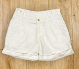 Sonoma Life Style Pleated Modern Shorts 6 White Linen Cotton Cuffed Casual Photo 0