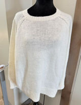 NWT Old Navy Knit Cozy Crew-Neck Sweater White Cream Raglan Sleeve‎ M Photo 0