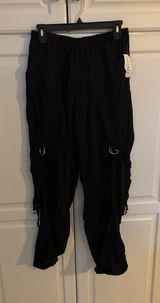 PacSun Womens Black Cargo Parachute‎ Pants Elastic Waist XS New With Tags Photo 0