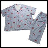 Unbranded Pajama Set Women 4X Blue Red Striped Bow Print Sleepwear Loungewear Photo 0