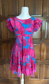 Tuckernuck X Cameran‎ Eubanks Wild Azalea Edisto Dress Pink Blue Linen Small S Photo 0