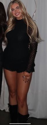 Black Lace Romper Francesca's Photo 0