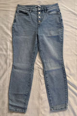 LC Lauren Conrad Light‎ Wash High Rise Skinny Jeans Button Fly Size 12 Womens Photo 0