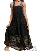 Free People Feel The Beat Overall Maxi Dress Lace Bohemian Photo 0
