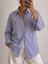 Ralph Lauren Oversized Striped Button Down Shirt Size Medium Large Women’s Photo 0