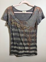 MM Unplugged by Miss Me T-Shirt rhinestones striped Photo 0