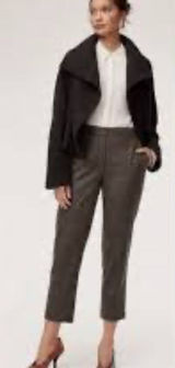 Wilfred Free Aritzia Herringbone Tapered Leg Trouser Pant Menswear Chic Sz 4 Photo 0